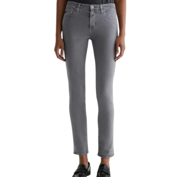 AG Adriana Goldschmidt Denim in Gray/Blue Prima Ankle Cigarette Leg - Picture 1 of 6